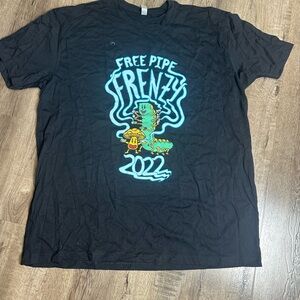 Black Graphic T-Shirt with Free Pipe Frenzy Design